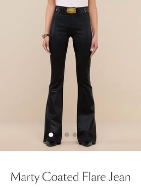 L'AGENCE Marty Coated Flare Jean - NOIR COATED